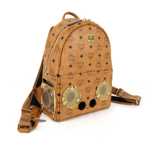 MCM x WIZPAK Cognac Brown Backpack Limited Edition with Dust bag & Shopping Bag - Picture 3 of 11